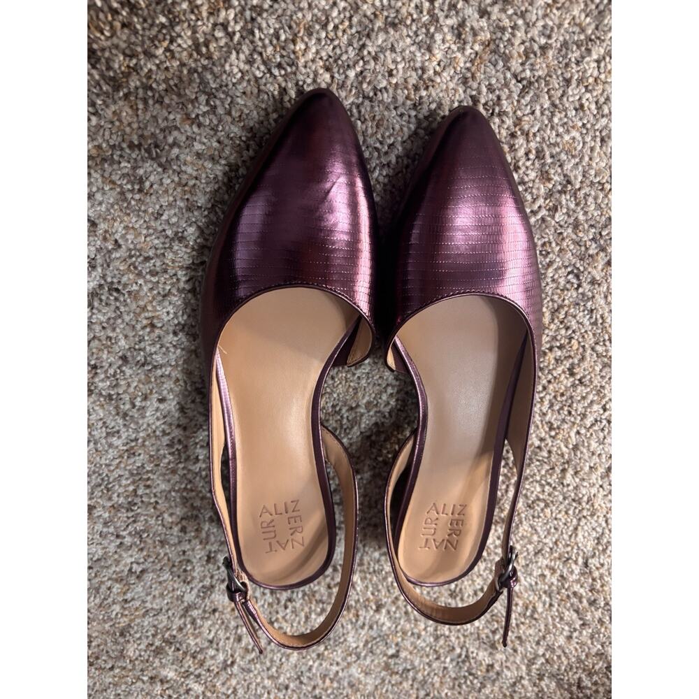 Women's Naturalizer Banks style with pointed toe flat in Cab Sav color, size 8.5